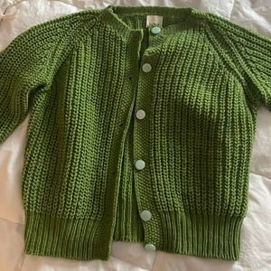 Babaa sweater with vintage buttons.